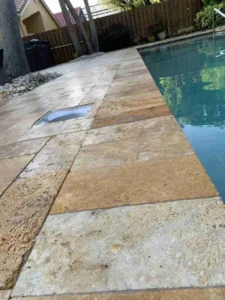 Landing Page 34 Travertine pool deck non slip, Clearwater, FL
