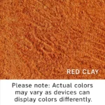 a close up of a red clay