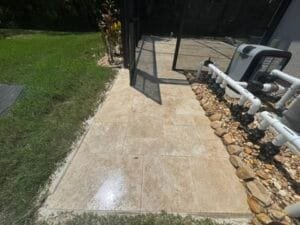 Travertine pool deck Spring Hill, FL